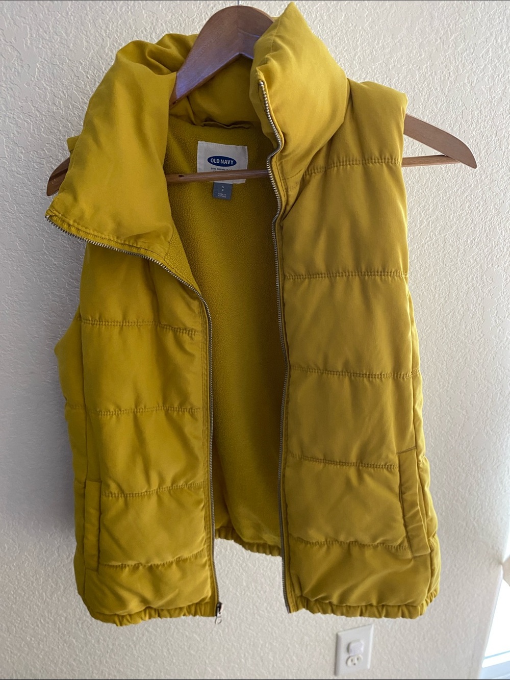 Old Navy Yellow Quilted Puffer Vest